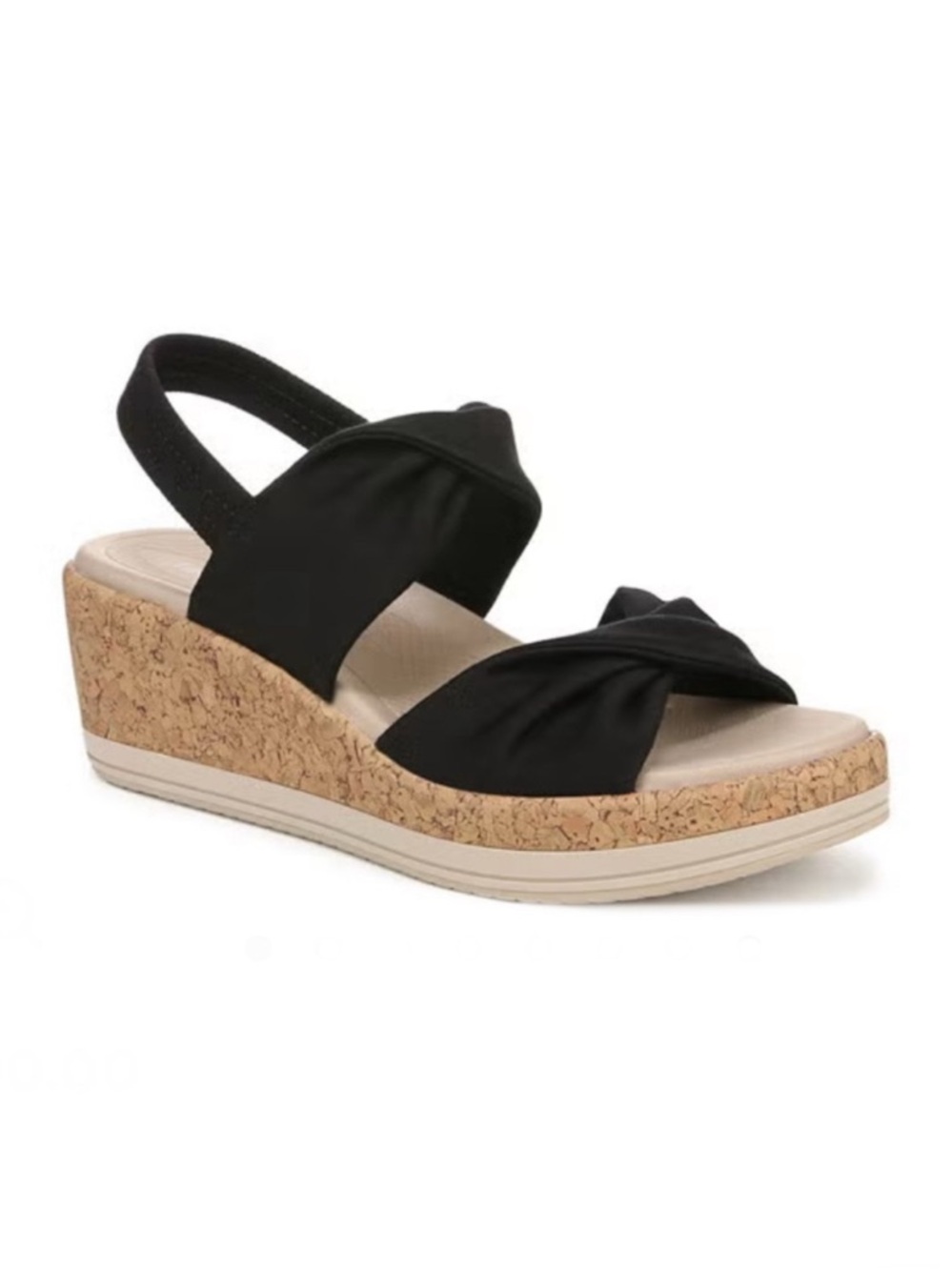 BZees Riley Black Slingback Fabric US Women’s size 10W Wide Width New in Box